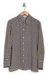 Max Studio Circle Stripe Long Sleeve Button-up Shirt In Flnt/ Crm Dgnl Tlng