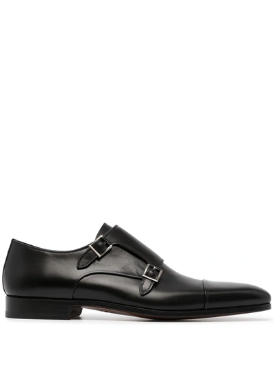 Magnanni Benetiez Ii Double Monk Strap Loafer In Grey Leather