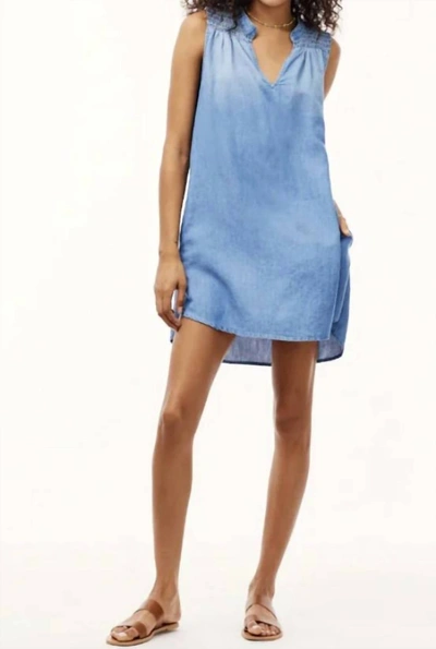 Bella Dahl Smocked Yoke Mini Dress In Bermuda Wash In Multi