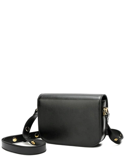 Tiffany & Fred Top-grain Leather Foldover Messenger Bag In Black