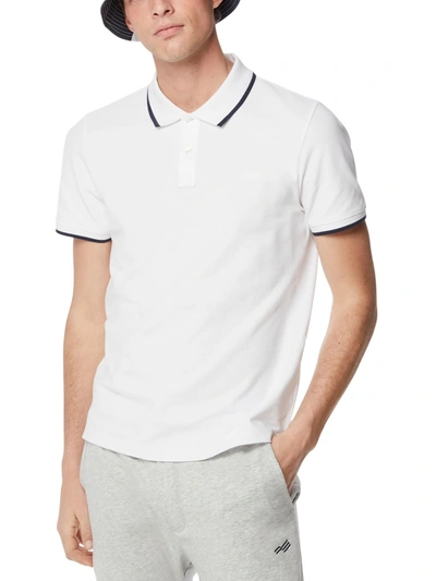 Perry Ellis Mens Knit 1/4-placket Polo In White