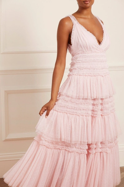Needle & Thread Candice Ruffled Tulle Gown In Pink
