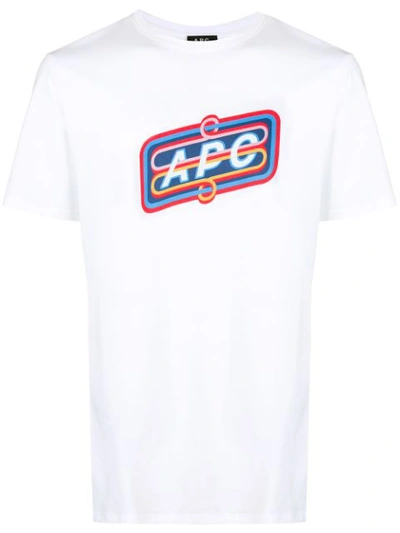 Apc Bastien Logo-print Cotton T-shirt In White
