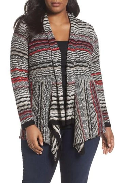 Nic + Zoe Shaded Stripes Cardigan In Oxide