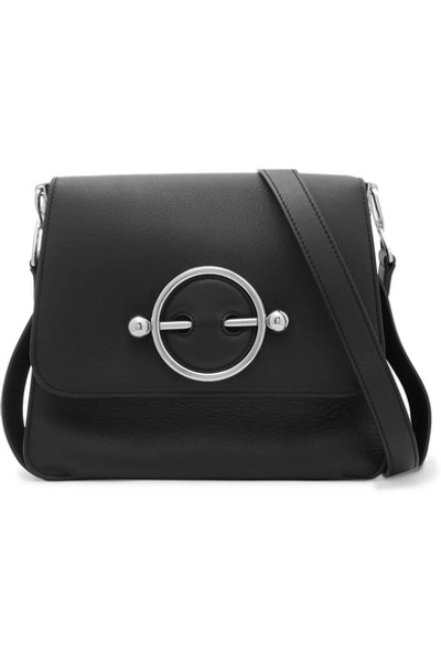 Jw Anderson Disc Leather Shoulder Bag In Black