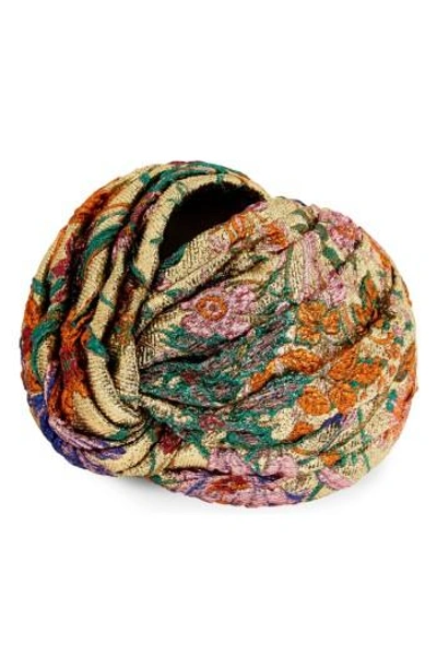 Gucci Situation Floral Jacquard Head Wrap In Gold/ Red