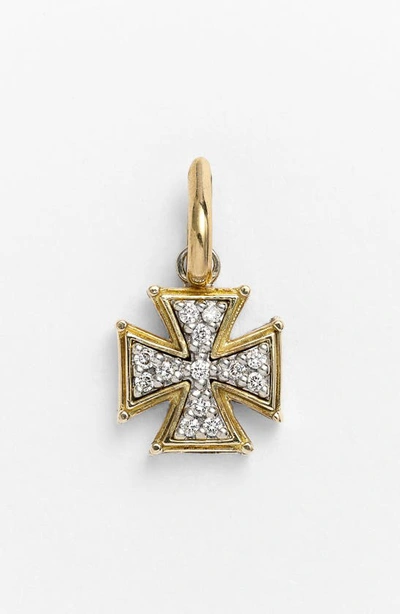 Konstantino 'classics' Diamond Cross Charm In Silver/ Gold