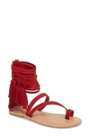 Jeffrey Campbell Glady Sandal In Red Suede