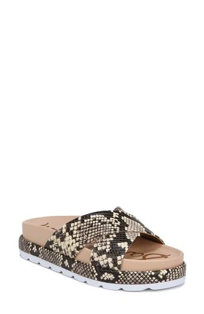 Sam Edelman Sadia Slide Sandal In Natural Snake Print Leather