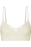 Alo Yoga Interlace Technical-knit Stretch Sports Bra In White