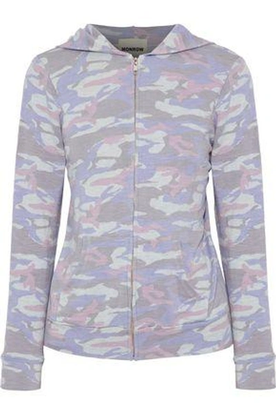 Monrow Woman Printed Stretch-jersey Hooded Jacket Lavender