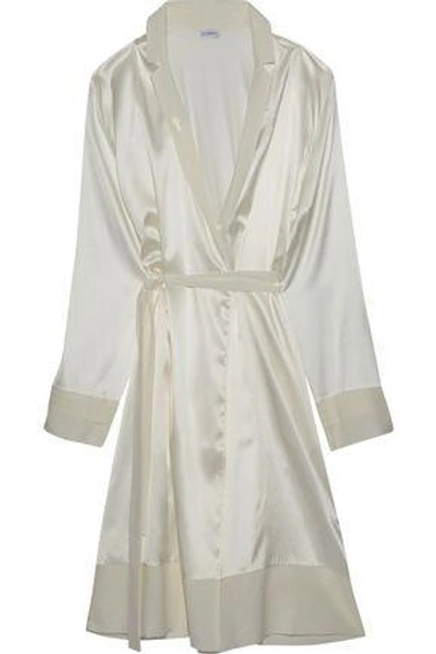 La Perla Woman Chiffon-trimmed Silk-satin Robe Ivory