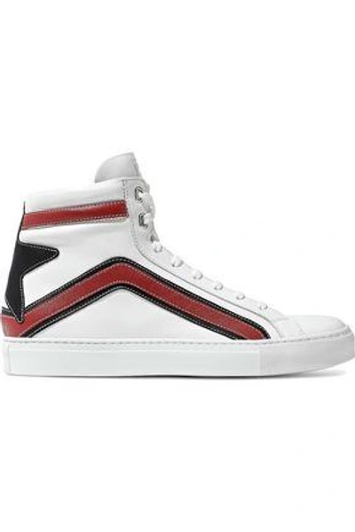 Belstaff Woman Appliquéd Leather High-top Sneakers White