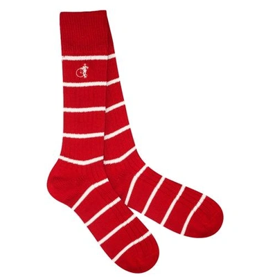 London Sock Company Pitch Side Red & White