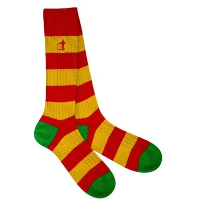 London Sock Company Pitch Side Yellow & Red