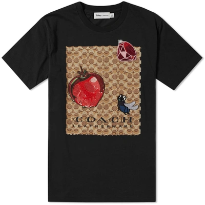 Coach Disney X Signature T-shirt With Patches In Black