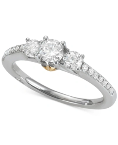 Marchesa Diamond Two-tone Engagement Ring (3/4 Ct. T.w.) In 18k Gold & White Gold