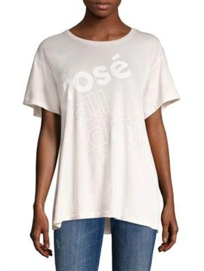 Wildfox Ros&eacute; All Day Graphic Tee In Seashell Pink