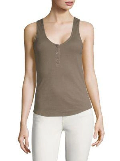 Monrow Classic Tank Top In Ash Green