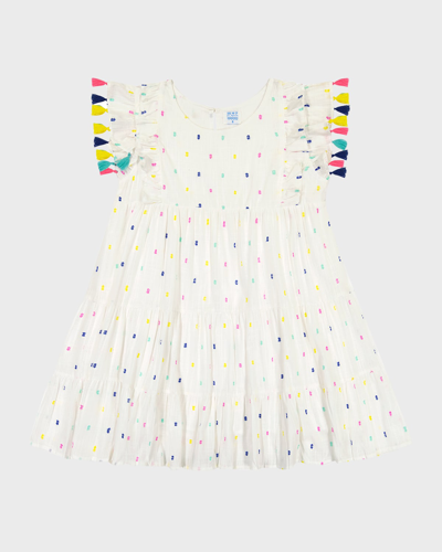Mer St. Barth Girl's Sophie Tassel Confetti Swiss Dot Dress