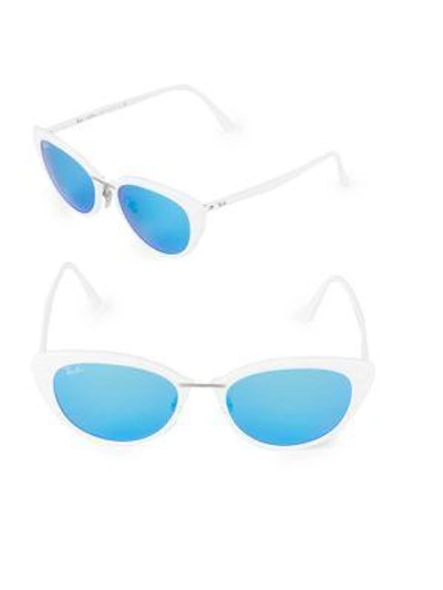 Ray Ban 52mm Butterfly Sunglasses In White
