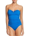 Tommy Bahama Pearl V-wire Bandeau One Piece Swimsuit In Cobalt Sea