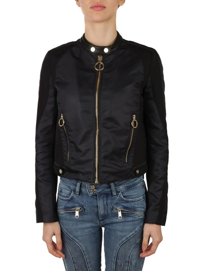 Tommyxgigi Biker Jacket In Navy Blue - Black