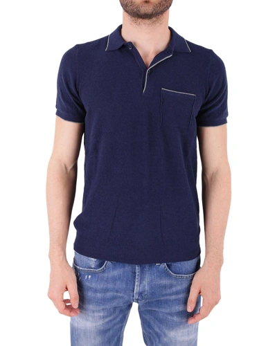 Kangra Cotton Blend Polo Shirt In Navy Blue