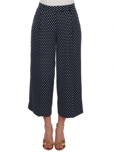 Michael Michael Kors Trousers In Blue - White