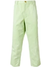 Comme Des Garçons Shirt Cropped Chinos In Green