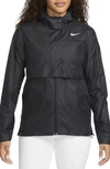 Nike Tour Water Repellent Hooded Golf Jacket In Black/ White