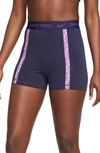 Nike Women's  Pro Dri-fit High-waisted 3" Shorts In Purple