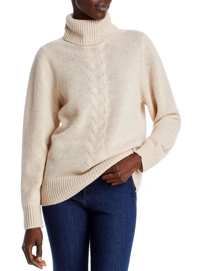 Private Label Womens Cashmere Turtleneck Pullover Sweater In Beige
