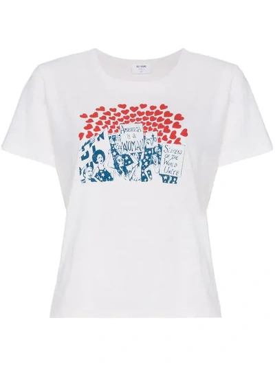 Re/done Women Of The World Graphic T-shirt In White
