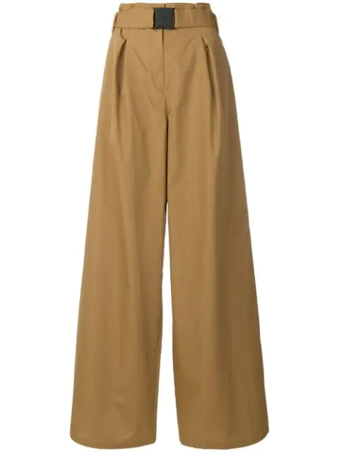 N°21 Nº21 High-waisted Wide-leg Trousers - Brown | ModeSens