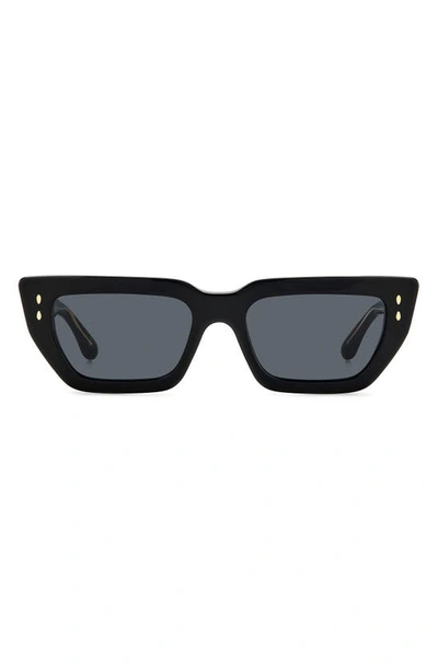 Isabel Marant Women's 54mm Rectangular Sunglasses In Black/gray Solid