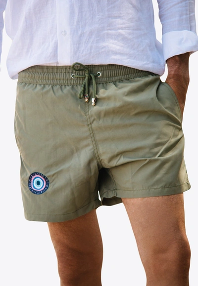 Les Canebiers Ermitage Mono Kiki Swim Shorts In Khaki