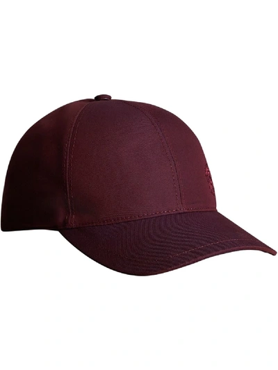 Burberry Embroidered Archive Logo Baseball Cap In Red