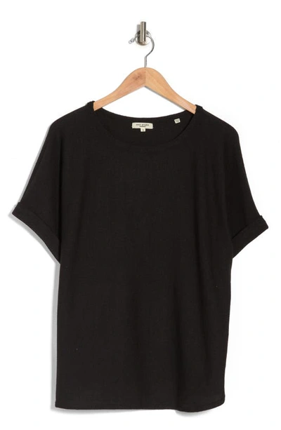 Max Studio Dolman Short Sleeve Top In Black