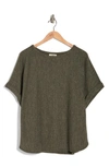 Max Studio Dolman Short Sleeve Top In Army