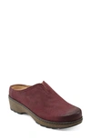Earth Women's Kolia Round Toe Slip-on Casual Heeled Mules Dark Red In Dark Red Suede