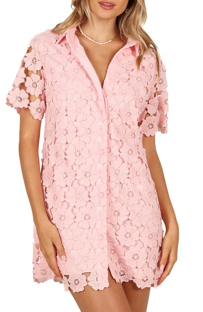 Petal And Pup Womens Tallie Button Up Mini Dress In Pink