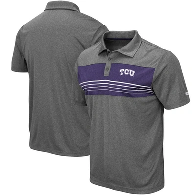 Colosseum Heathered Charcoal Tcu Horned Frogs Smithers Polo