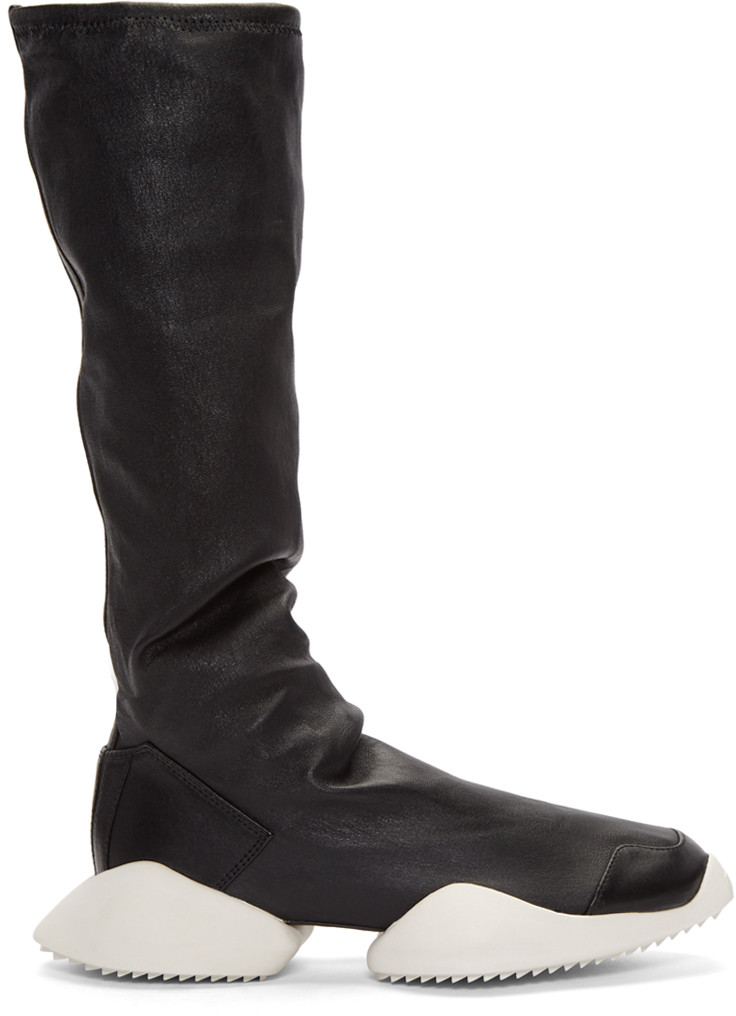 Rick Owens Black Adidas Edition Runner Stretch Boot High-top Sneakers ...