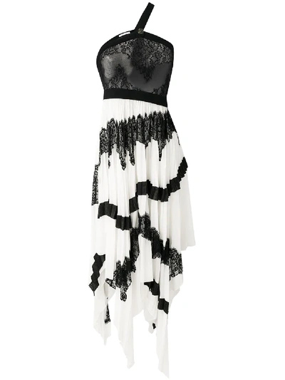 Givenchy Silk Georgette & Lace Dress In Black