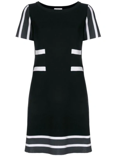 Charlott Striped Details Knit Dress In Black