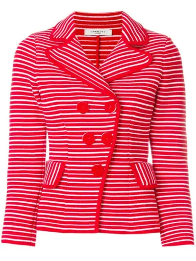 Charlott Off-centre Button Jacket In Red