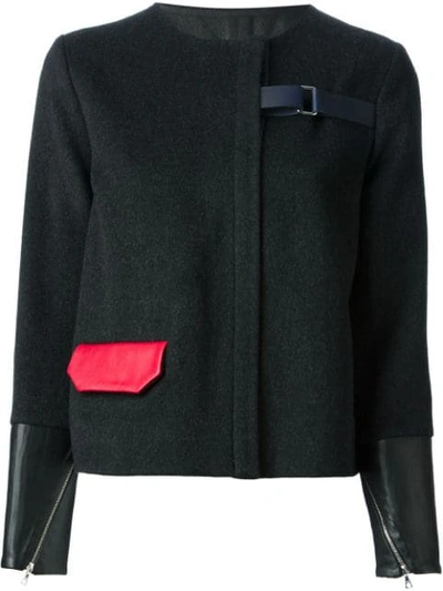 Jamie Wei Huang Contrasting Cuffs And Pocket Straight Jacket - Black