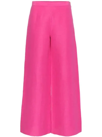 Simon Miller Aliso Flared Silk Linen-blend Trousers - Pink