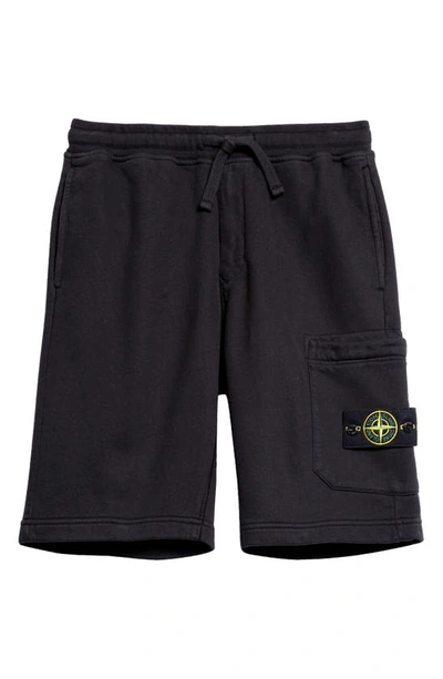 Stone Island Cotton Sweat Shorts In Black